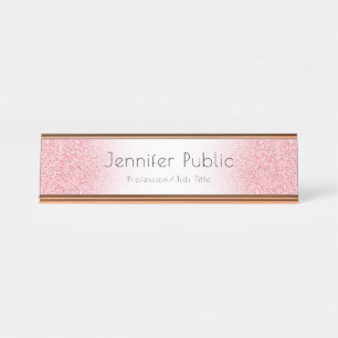 Porte-nom Pour Bureau Rose Gold Moderne Modèle professionnel tendance