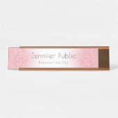 Porte-nom Pour Bureau Rose Gold Moderne Modèle professionnel tendance (Devant)