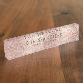Porte-nom Pour Bureau Rose Gold Shimmer Feminine (Taille)