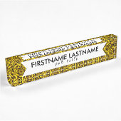 Porte-nom Pour Bureau Rose jaune