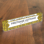 Porte-nom Pour Bureau Rose jaune (Taille)