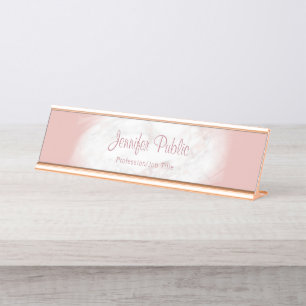Porte-nom Pour Bureau Rose Marbre blanc de l'or Modèle élégant