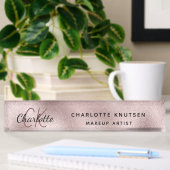 Porte-nom Pour Bureau Rose or rose monogramme moderne professionnel
