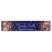 Porte-nom Pour Bureau Rose Parties scintillant or Marine Blue Gradient (Devant)