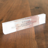 Porte-nom Pour Bureau Rose rose girly moderne design (Taille)