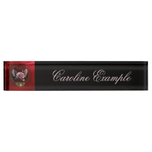 Porte-nom Pour Bureau Rose Steampunk