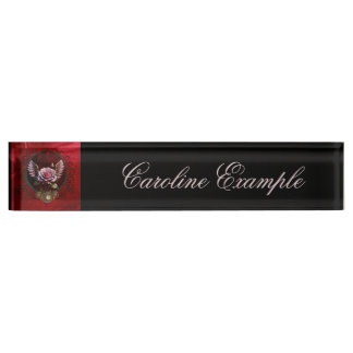 Porte-nom Pour Bureau Rose Steampunk