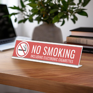 Porte-nom Pour Bureau Rouge - cigarettes électroniques d'avertissement