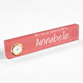 Porte-nom Pour Bureau Rouge flamant
