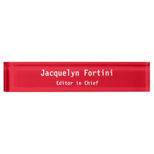 Porte-nom Pour Bureau Rouge Plain élégant moderne minimaliste simple