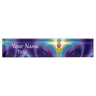 Porte-nom Pour Bureau ROUGE TALISMAN, bleu pourpre