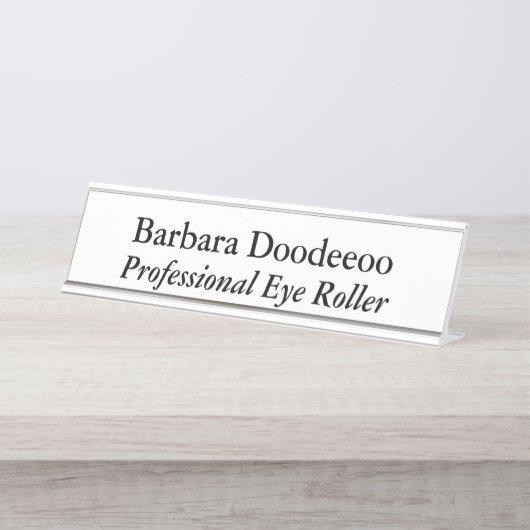 Porte-nom Pour Bureau Rouleau d'oeil professionnel blanc (Devant)