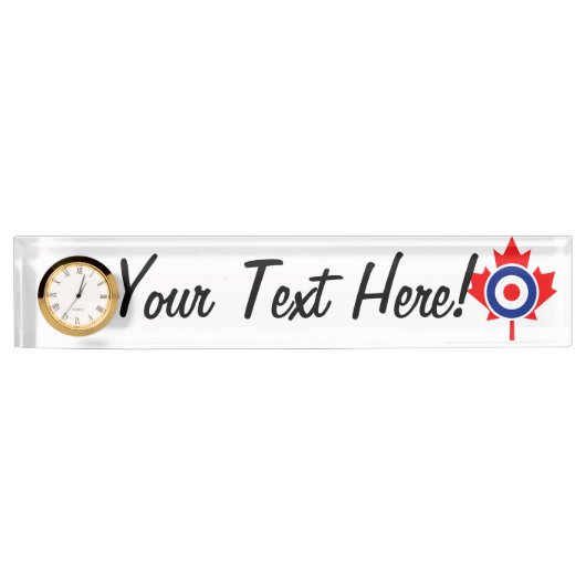 Porte-nom Pour Bureau Roundel Feuille d'érable personnalisée Mod CANADA (Devant)