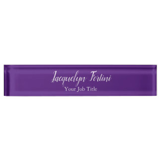 Porte-nom Pour Bureau Royal Purple Plain Élégant minimaliste moderne