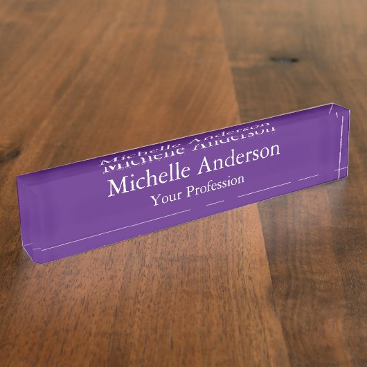 Porte-nom Pour Bureau Royal Purple Professional Manager Modern Plain (Taille)