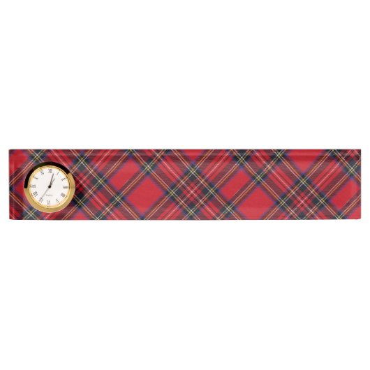 Porte-nom Pour Bureau Royal Stewart tartan rouge noir plaid (Devant)