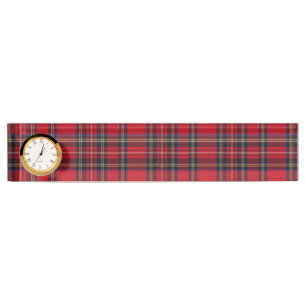Porte-nom Pour Bureau Royal Stewart tartan rouge noir plaid
