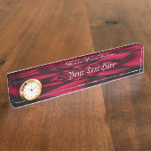 Porte-nom Pour Bureau Ruby Red Petal noir (Taille)