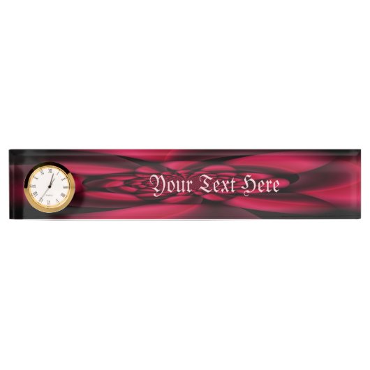 Porte-nom Pour Bureau Ruby Red Petal noir (Devant)