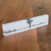 Porte-nom Pour Bureau Rural winter road (Taille)