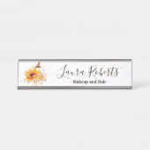 Porte-nom Pour Bureau Russe Boho Wood Citrouille de tournesol (Devant)