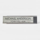 Porte-nom Pour Bureau Rustic Wood Custom (Devant)