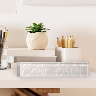 Porte-nom Pour Bureau Sable pâle Beige Overwrite manuscrit