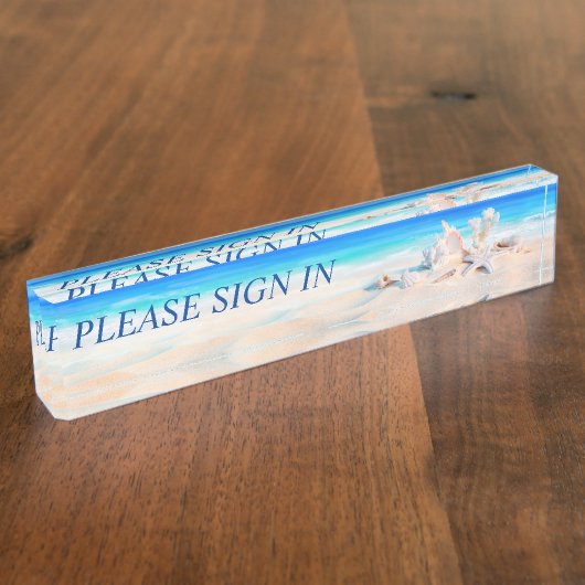 Porte-nom Pour Bureau Sable Tropical Beach Seashells (Taille)