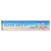 Porte-nom Pour Bureau Sable Tropical Beach Seashells (Devant)