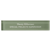 Porte-nom Pour Bureau Sage Green Office Bureau - Plaque d'identification (Devant)