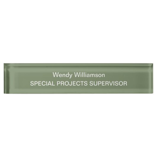 Porte-nom Pour Bureau Sage Green Office Bureau - Plaque d'identification (Devant)