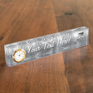 Porte-nom Pour Bureau Sagittarius Zodiac Silver Distour Steel look