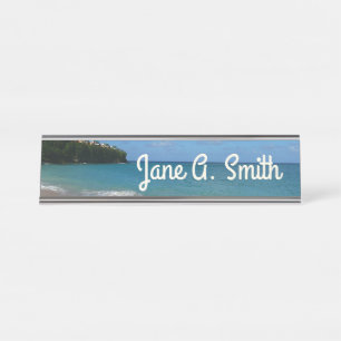 Porte-nom Pour Bureau Saint Lucia Beach Paysage tropical