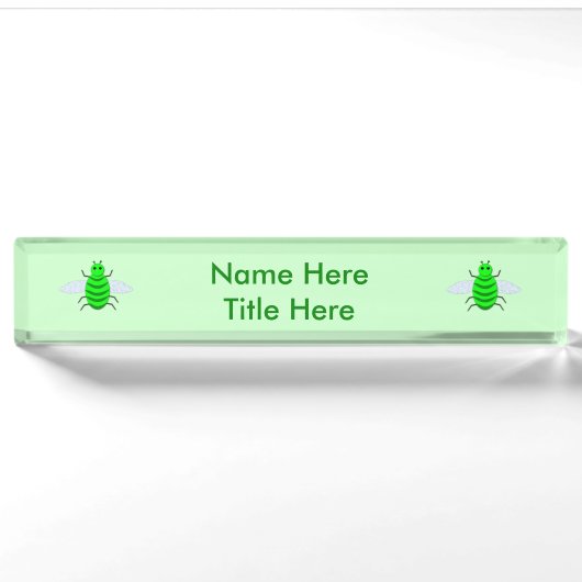Porte-nom Pour Bureau Saint Patricks Day Bee Custom (Devant)