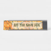 Porte-nom Pour Bureau Saison d'automne Halloween Citrouille Motif (Devant)