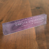 Porte-nom Pour Bureau Sangria Strata | Moody Pink and Purple Luxe Agate (Taille)