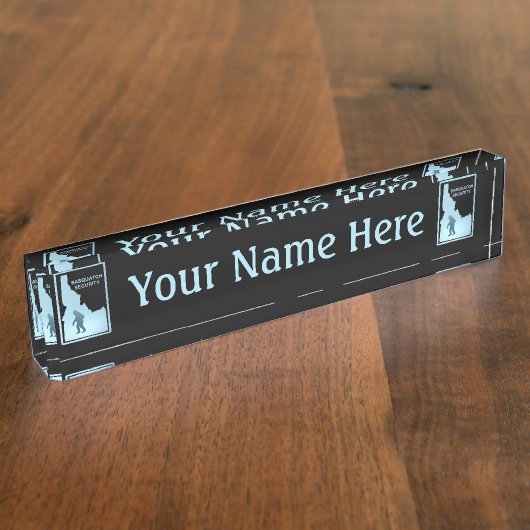 Porte-nom Pour Bureau Sasquatch Security - Idaho (Taille)