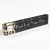 Porte-nom Pour Bureau Sassy Empreinte de léopard Monogrammed
