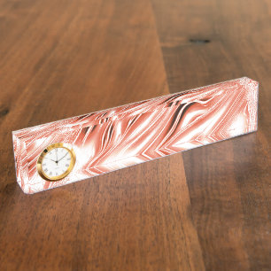 Porte-nom Pour Bureau Saumon à rouge long ondulé traces sur fond blanc