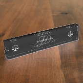 Porte-nom Pour Bureau Scales classiques de justice| Noir blanc (Taille)