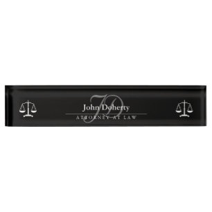 Porte-nom Pour Bureau Scales classiques de justice Noir blanc