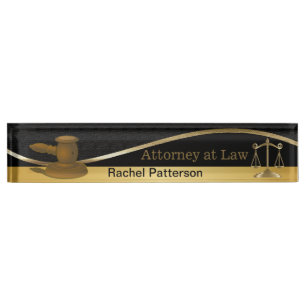 Porte-nom Pour Bureau Scales de justice Droit Avocat