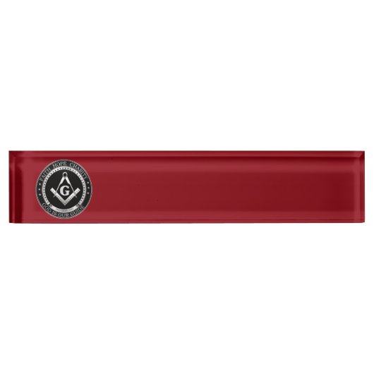 Porte-nom Pour Bureau Sceau de franc-maçonnerie (Devant)