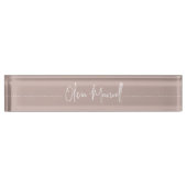 Porte-nom Pour Bureau Script cursif Pink Taupe (Devant)