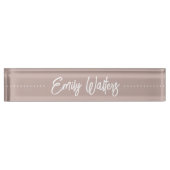 Porte-nom Pour Bureau Script cursif Pink Taupe (Devant)