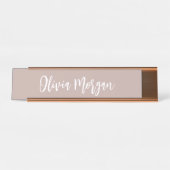 Porte-nom Pour Bureau Script cursif Pink Taupe (Devant)