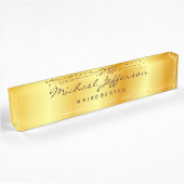 Porte-nom Pour Bureau Script d'écriture professionnelle couleur or