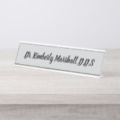 Porte-nom Pour Bureau Script Dentist Gray (Devant)