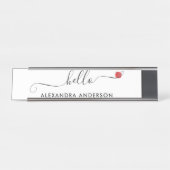 Porte-nom Pour Bureau Script moderne minimal Hello Coeur (Devant)