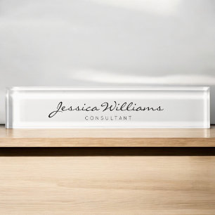 Porte-nom Pour Bureau Script moderne minimaliste
